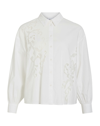  Vila - VIKima L/S Lace Skjorte - Snow White